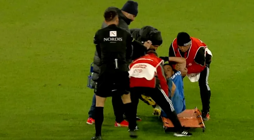 Adrian Șut, accidentare serioasă la meciul Sepsi OSK - FCSB! Mijlocașul a fost scos pe targă de pe teren! Ratează derby-ul cu CFR Cluj? Verdictul medicilor