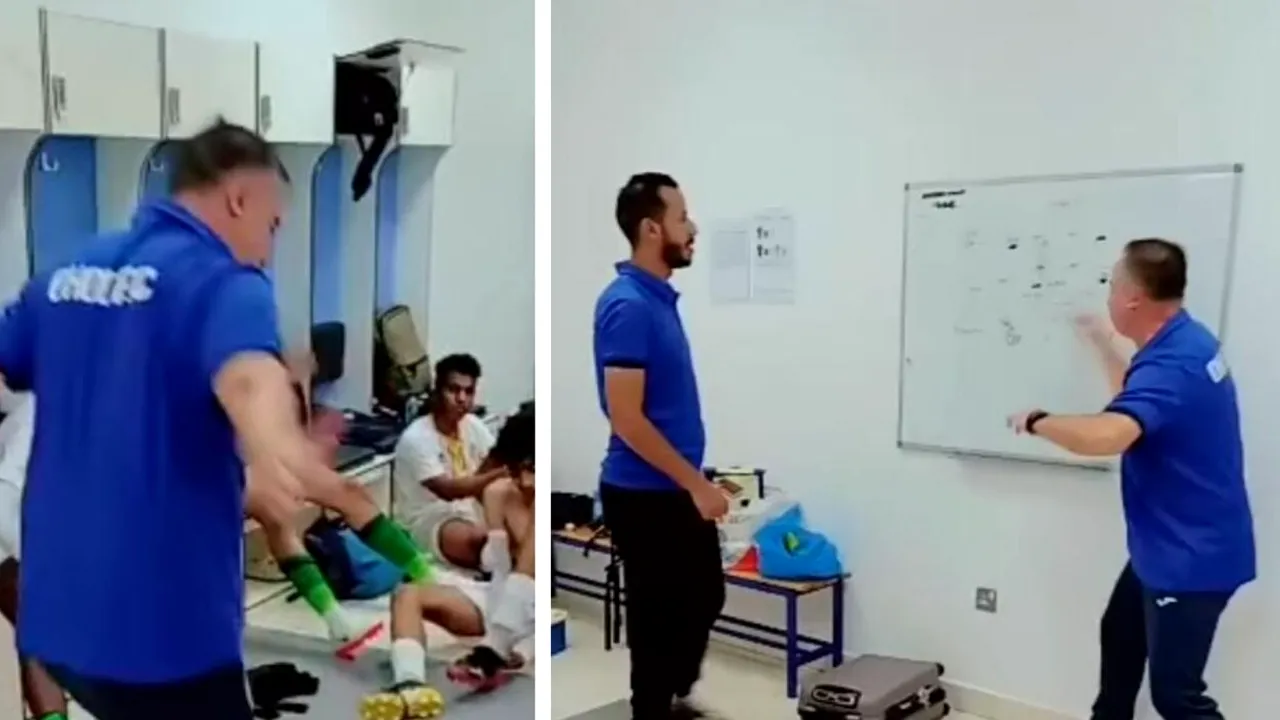 Daniel Borugă, antrenor român în Arabia Saudită, a ținut discursul anului! „Defens, senzațional. No greșeală! Dublaj, triplaj, presion! Pas, pas, no problem!”. Imaginile din vestiar au devenit virale | VIDEO