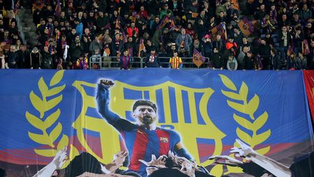 Barcelona a avut posesie 100% până la golul înscris de Messi într-un timp record! FOTO | Coregrafie superbă afișată pe Camp Nou: "God Save the King"