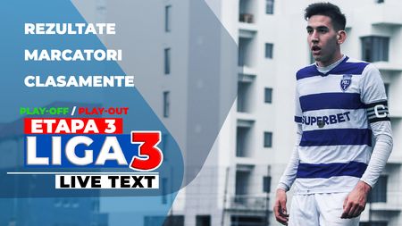 Liga 3, etapa 3, play-off și play-out | FC Bacău, executată de o ”muribundă”, Progresul Spartac a surprins și ea acasă. Bistrița s-a impus in extremis, CSM Unirea Alba Iulia a trecut la scor de ACS Mediaș. La Satu Mare a fost remiză între CSM Olimpia și Minaur
