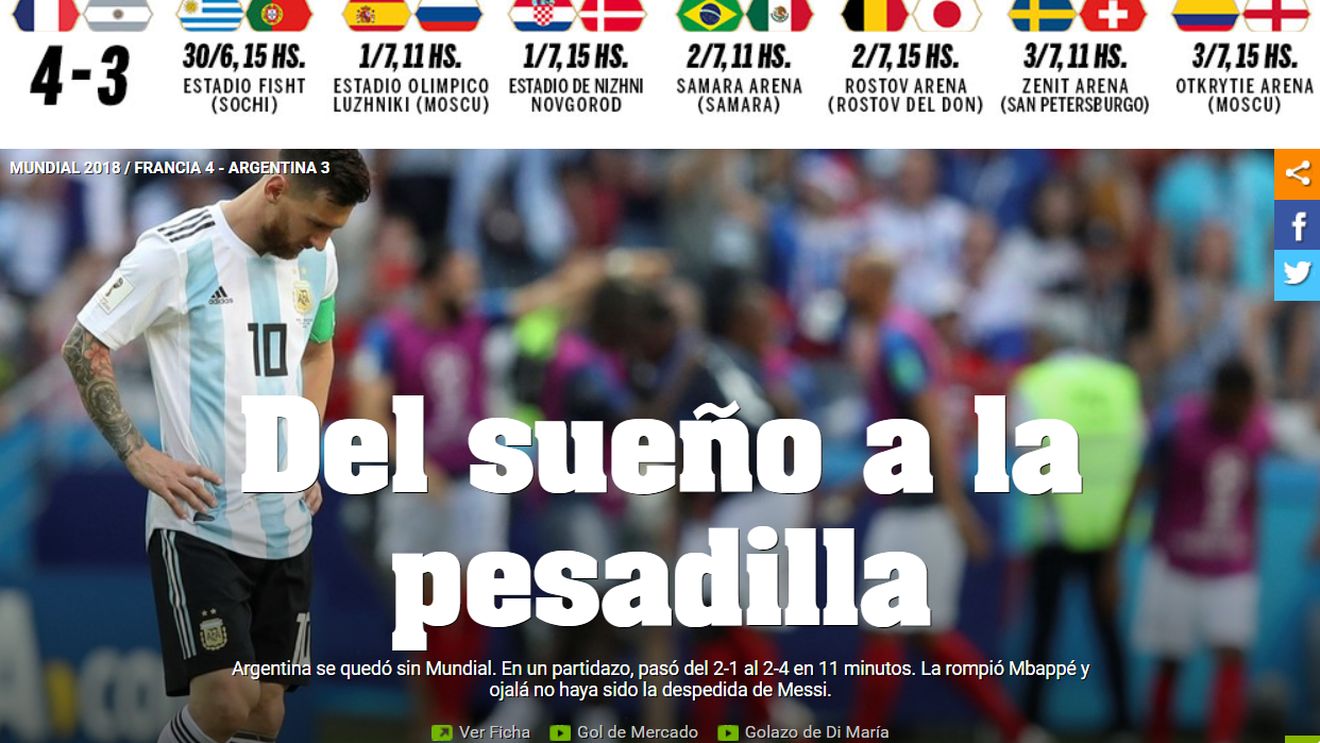 Ce scrie presa din Argentina după eliminarea de la Campionatul Mondial! Concluzia dură: "E finalul unei generații care s-a înecat!". Messi, subiectul principal al jurnaliștilor