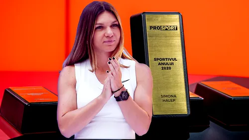 Simona Halep, reacție în stilul lui Novak Djokovic când a primit premiul ProSport pentru sportivul anului 2020: „Nu e rău deloc!