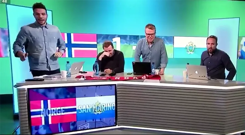 San Marino le-a stins lumina! VIDEO | Moment amuzant petrecut în studioul televiziunii norvegiene după ce nordicii au primit gol