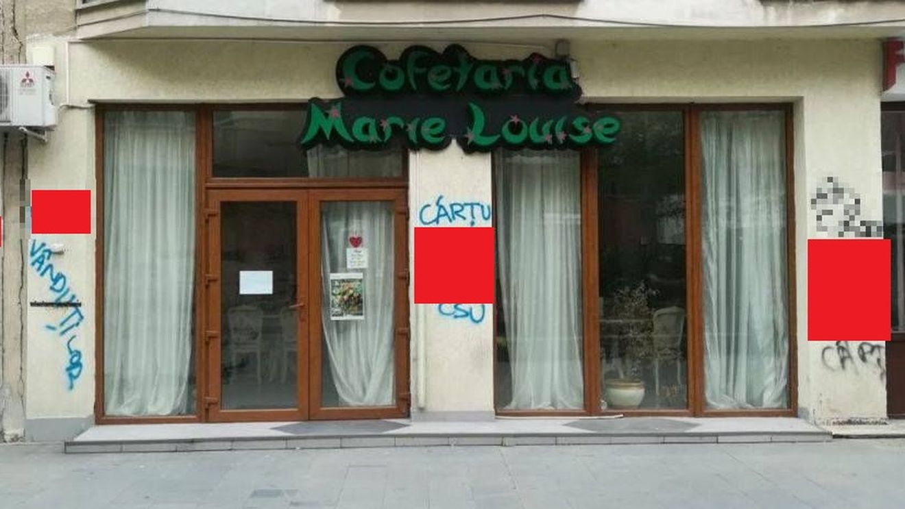 Scandal la Craiova! Cofetăria lui Sorin Cârțu a fost vandalizată. Autorii au scris pe pereți înjurături la adresa fostei glorii din Bănie | FOTO
