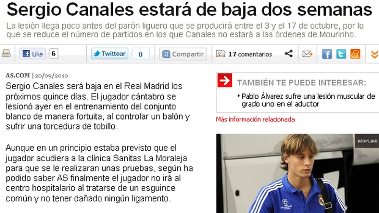 Sergio Canales este accidentat și va lipsi două săptămâni