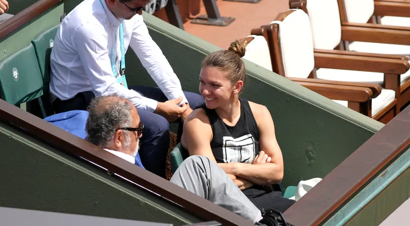 IMAGINEA ZILEI | Simona Halep zâmbește larg alături de Ion Țiriac. Scene unice pe centralul de la Roland Garros: #1, privindu-l pe #1
