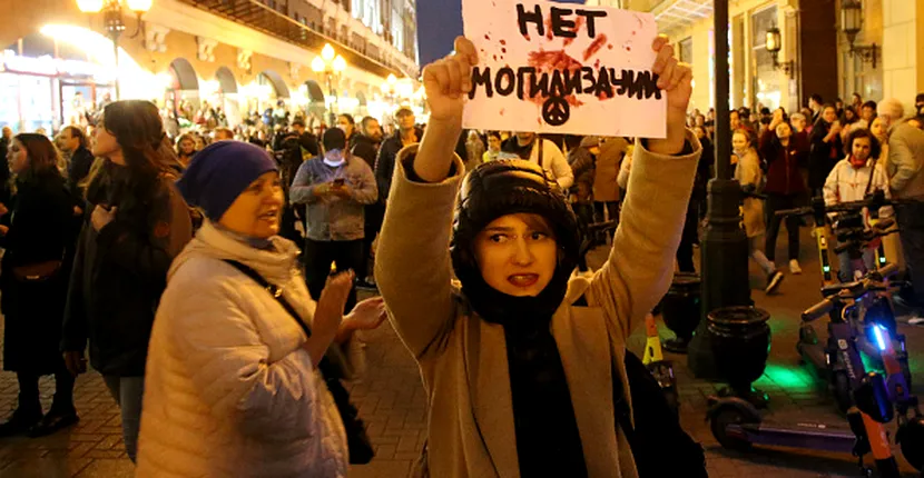 Mi-e frică. Peste 1.300 de persoane au fost arestate la protestele anti-mobilizare din întreaga Rusie