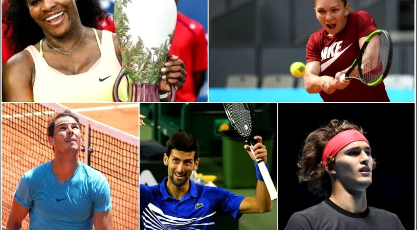 Șapte intrigi pentru turneul de la Roma: Simona Halep își caută vârful de formă, Serena Williams revine în luptă la jumătatea cursei, deținătorul trofeului se zbate și dă peste un jucător 