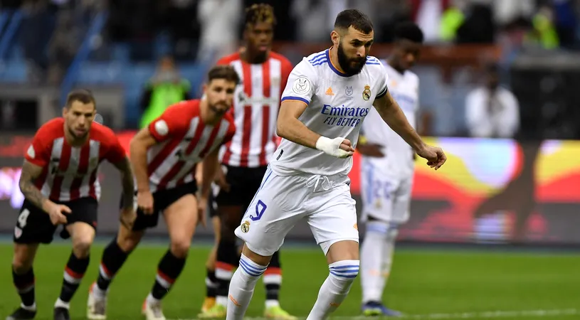 Athletic Bilbao - Real Madrid 0-2. Echipa lui Carlo Ancelotti a fost la înălțime și a câștigat Supercupa Spaniei. Benzema, pe urmele lui Messi