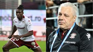 Marius Şumudică a luat decizia legată de David Ankeye, atacantul adus de Dan Şucu de la Genoa: "Sper să spargă gheața"