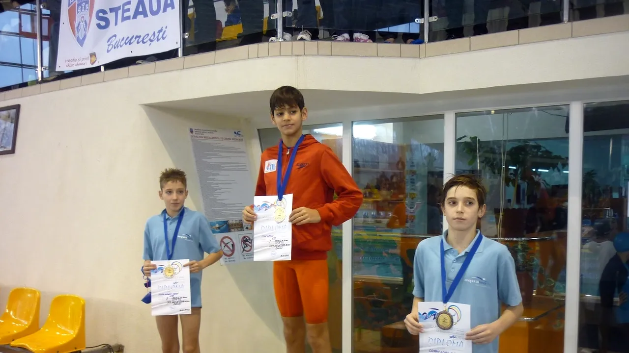 Potec, în misiune. Un puști a uimit la Naționalele de copii la înot: Leon Stan, 9 medalii de aur! 