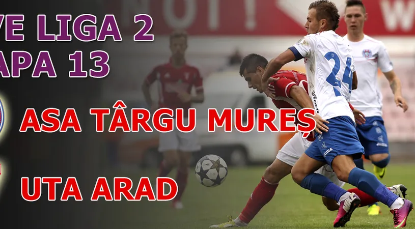 ASA Târgu Mureș - UTA 0-0!** Arădenii câștigă un punct muncit