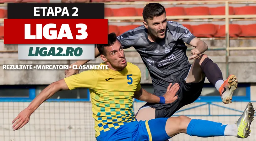 Liga 3, etapa 2, rezultate și marcatori | Steaua învinge FCSB 2. Dinamo 2, Rapid 2, SR Brașov, Jiul sau ACS Poli sunt printre pierzătoarele rundei. Scorul etapei a fost 7-2