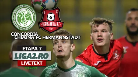 FC Hermannstadt a executat Concordia și la Chiajna și revine pe locul 2, direct promovabil. Echipa lui Zicu, neputincioasă în play-off