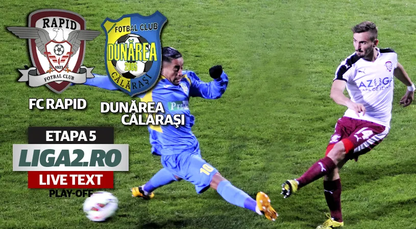Rapid - Dunărea Călărași 1-0.** Rafa Jorda îi readuce pe giuleșteni pe prima poziție. Returul se joacă fără spectatori