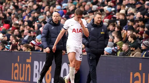 Ce se întâmplă cu rivalul lui Radu Drăgușin pe post, după ce a ieșit accidentat în meciul Aston Villa – Tottenham! Problema îl poate scoate din circuit o perioadă: „Problemele musculare se rezolvă mai greu”