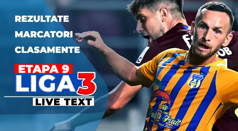 Liga 3, etapa 9 | CSM Focşani, ultima echipă rămasă cu punctaj maxim, pierde surprinzător în ultima rundă a turului. Foresta a suferit și ea primul eșec în acest sezon. Cetatea Turnu Măgurele și Viitorul Şimian au dat câte 8 goluri, Olimpia MCMXXI a fost spulberată la Sântandrei