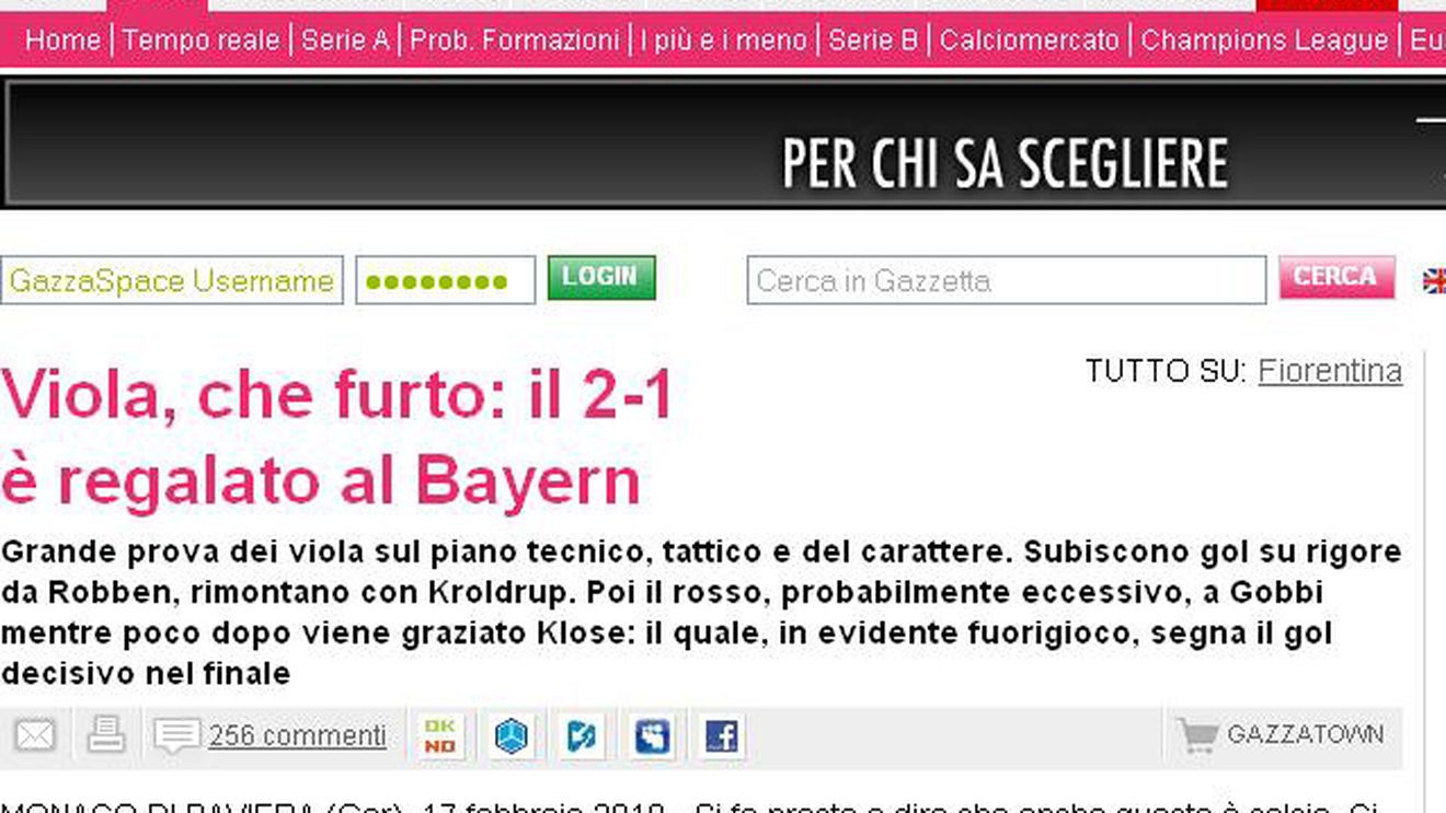 Vezi aici ce scrie presa italiană despre prestația brigăzii lui Ovrebo din meciul Bayern-Fiorentina
