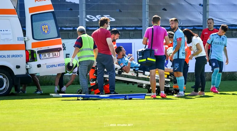 Ștefan Bărboianu a primit verdictul medicilor după accidentarea din meciul cu Metaloglobus. Cât va absenta fundașul de la Turris Oltul