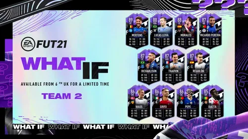 Evenimentul „What If” din FIFA 21 a primit cea de a doua echipă! Ce jucători se află pe listă