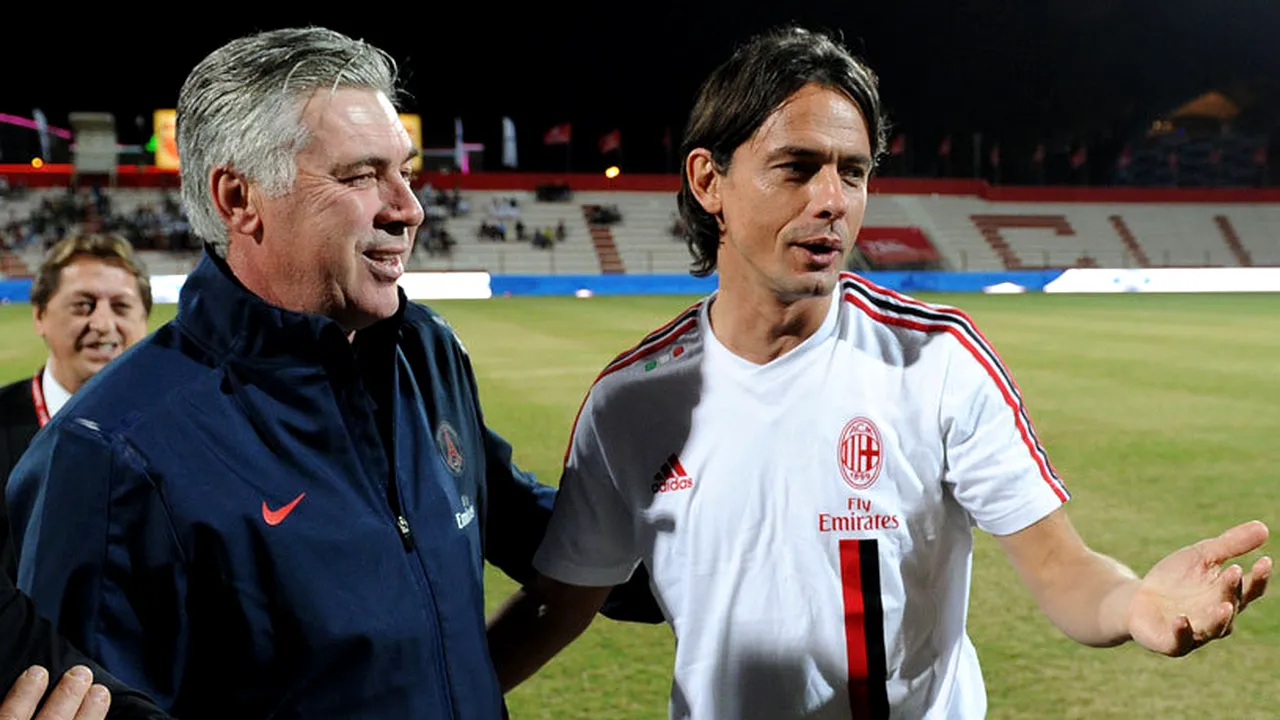 Filippo Inzaghi, la un pas de a deveni noul antrenor al lui AC Milan. Ancelotti: 
