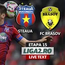 Steaua – FC Braşov se joacă de la ora 19:00. Cu un succes, ”militarii” devin campioni de iarnă în Liga 2