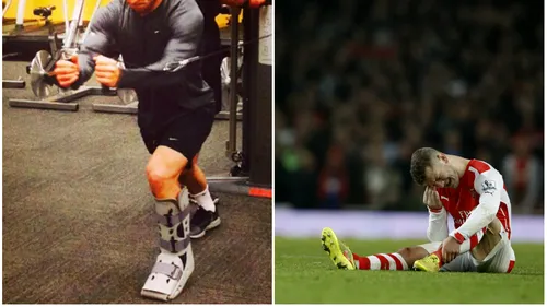 VIDEO și FOTO | Cu piciorul în ghips, se antrenează din greu pentru a reveni în tricoul lui Arsenal. Jack Wilshere: 