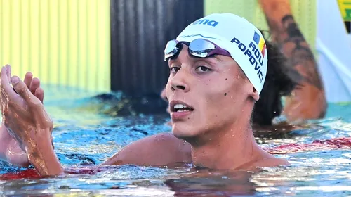 David Popovici este o „bestie” în apă! Aur și la 200 de metri liber la Sette Colli, după ce l-a spulberat pe campionul olimpic