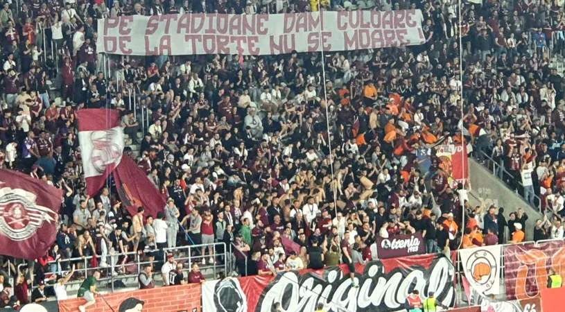 Mesajele afișate de galeria Rapidului la meciul cu CFR. Banner dedicat lui Liviu Ungureanu, zis Bocciu. FOTO