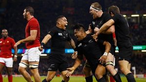 Cupa Mondială la rugby | SUD - NORD 2-0 după prima zi a sferturilor de finală. Africa de Sud a învins Țara Galilor cu 23-19, în timp de Noua Zeelandă a spulberat Franța, scor 62-13. A fost cea mai grea înfrângere a "cocoșilor" în istoria participării lor la Cupa Mondială