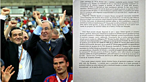 ACTE | Raportul interzis: trădătorii din Armata română. Comandantul CSA anunța șefii MApN, în 2001, că afaceriști, politicieni și ofițeri complotează să fure echipa de fotbal. Generalul Roșu spune că s-a urmărit nimicirea totală a clubului Steaua: 