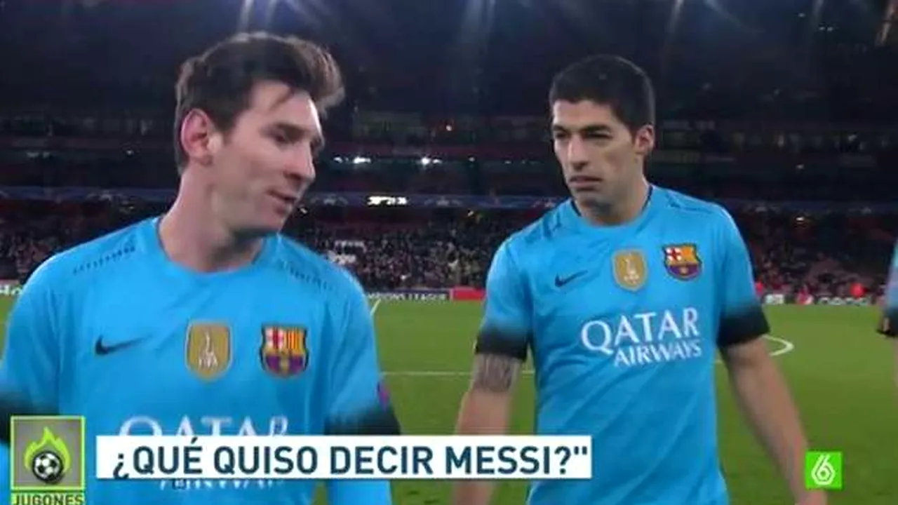 Ce a vrut să spună Messi? VIDEO Dialogul ciudat cu Suarez surprins de camere după meciul cu Arsenal: 