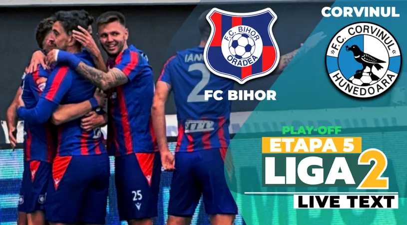 Corvinul trece de FC Bihor cu sprijin masiv de la căpitanul orădenilor! Ioan Hora, ”MVP” în prima repriză, cu galben, gol, autogol și roșu primit în pauză!