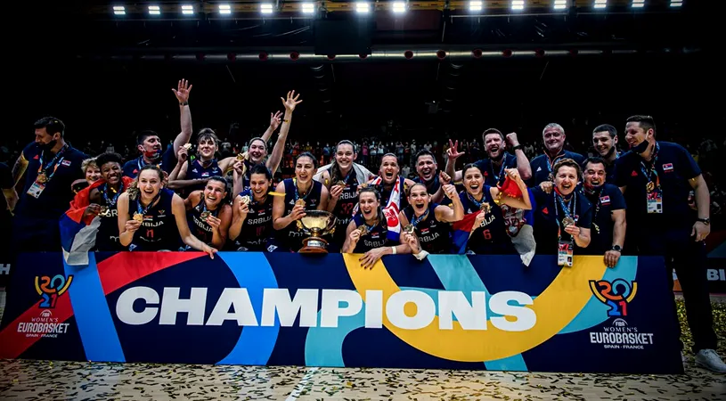 Serbia este noua campioană a Europei în baschetul feminin, după ce a învins Franța în finală cu 63-54