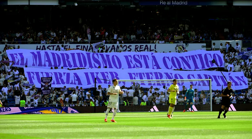 Nu l-au uitat! Mesajul fanilor lui Real Madrid pentru Iker Casillas + tricourile speciale cu care elevii lui Zidane au intrat pe teren