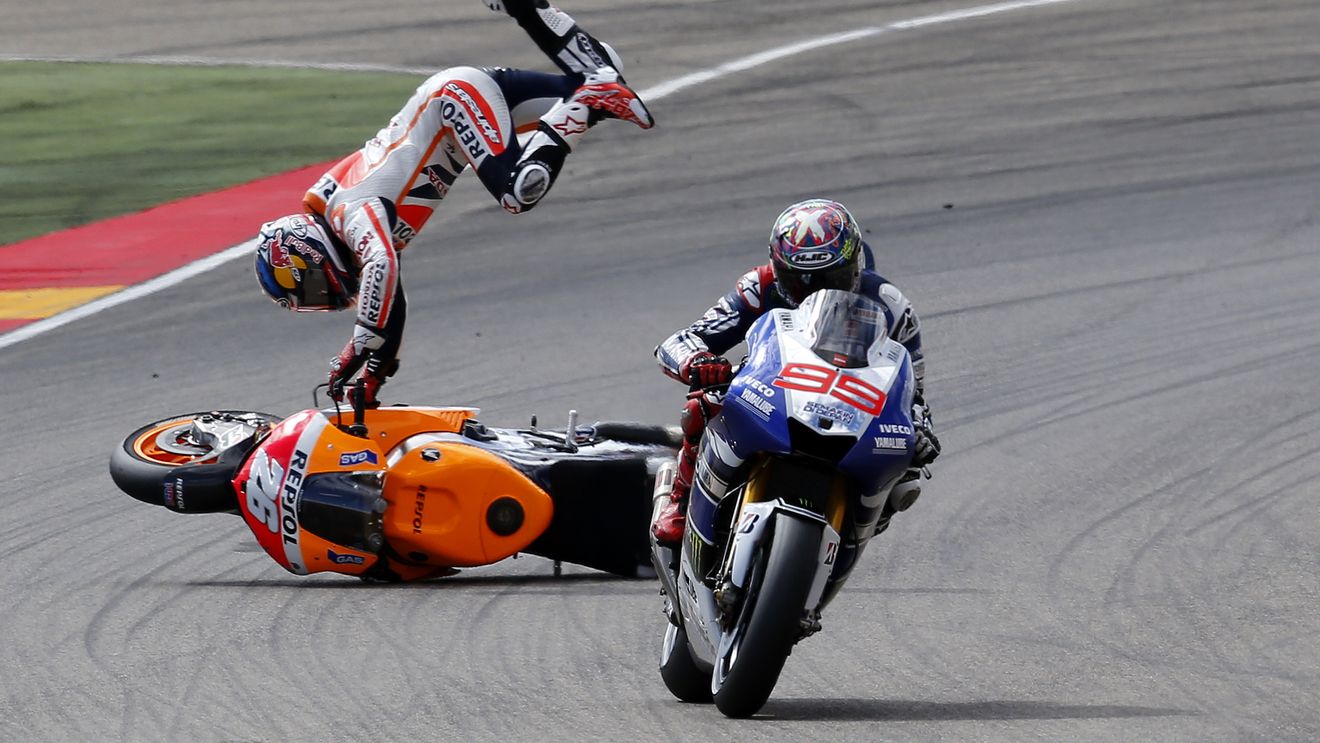 Marquez penalizat cu un punct, pentru că a provocat căzătura lui Pedrosa, la GP-ul Aragonului