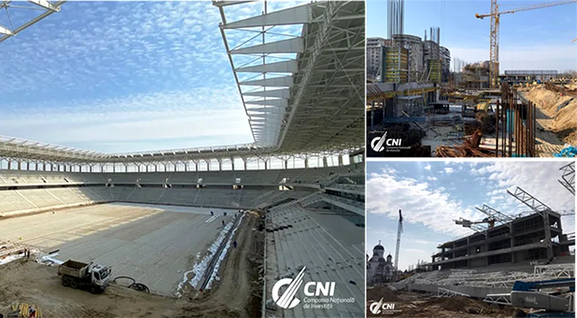 FOTO | CNI a publicat imagini noi de la stadioanele Steaua, Giulești și Arcul de Triumf.** Lucrările continuă în București și pe timpul stării de urgență declarate din cauza coronavirusului