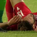 Momente de panică în U Cluj – Dinamo! Jucătorul „câinilor” a început să sângereze și a fost schimbat imediat | FOTO