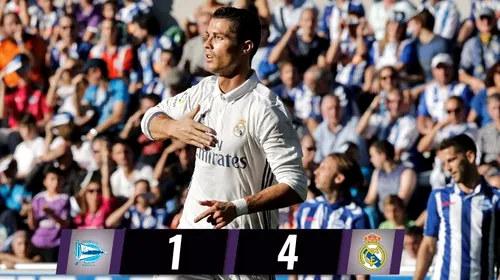 Și-a revenit Ronaldo! Hat-trick pentru CR7, dar și un penalty ratat! Alaves – Real Madrid 1-4 „Galacticii” rămân neînvinși