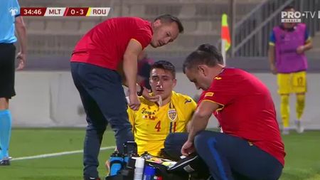 Nedelcearu, OUT de la Euro de tineret? Ultimele detalii despre starea fundașului accidentat în Malta. Primul diagnostic primit la spital: "Au chemat un specialist!"