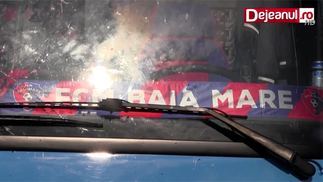 VIDEO | Autocarul echipei FCM Baia Mare,** implicat într-un accident la întoarcerea de la Mediaș