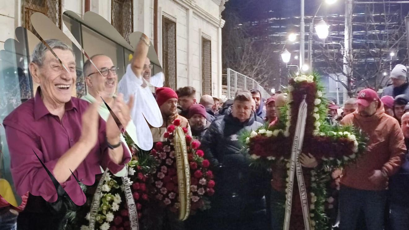 Dragoste eternă! 400 de ultrași ai Rapidului, prezenți la căpătâiul marelui actor Mitică Popescu | FOTO