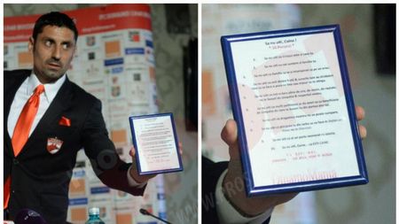 FOTO: "Decalogul" primit de Dănciulescu de la fani: "L-am luat peste tot cu mine." Cele 10 "porunci" primite de la suporteri