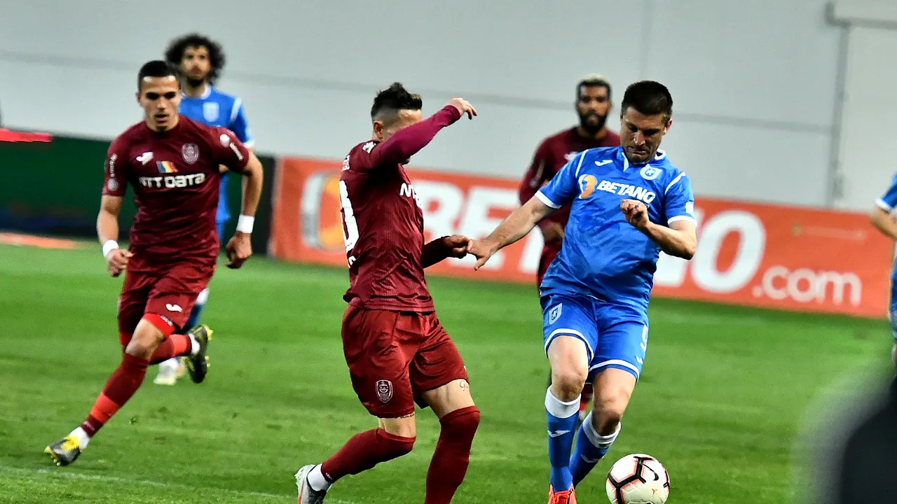 Pe gustul lui Dan Petrescu. CFR Cluj s-a mulțumit cu o remiză la Craiova, 0-0. Cronica partidei de pe 