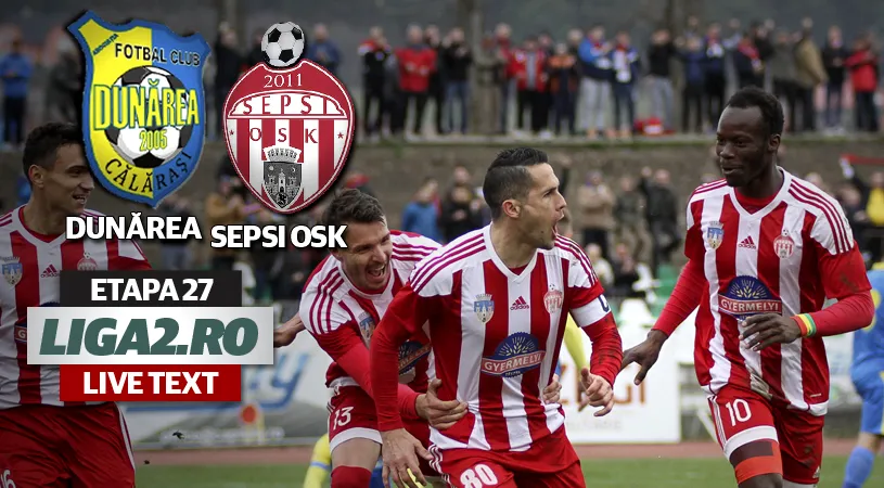 Sepsi ia doar un punct la Călărași și ratează șansa de a urca pe locul 2.** Dunărea rămâne invincibilă în 2017