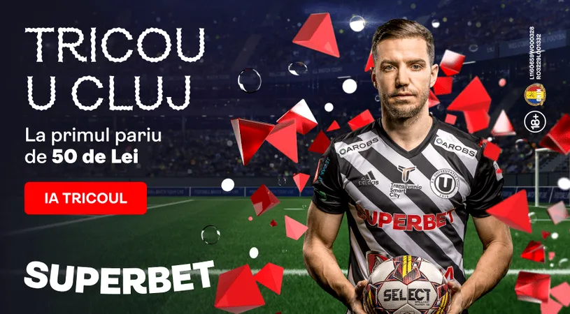ADVERTORIAL | Află ce simplu primești tricoul lui U Cluj, pentru primul tău pariu pe Superbet.ro