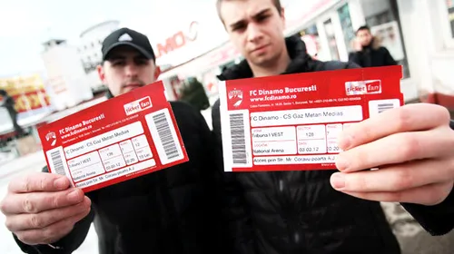 Dinamo a vândut 6.100 de tichete pentru meciul cu Gaz Metan!** Casele de bilete rămân deschise până sâmbătă, ora 18:00