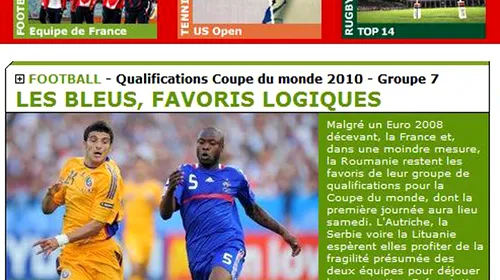 L’Equipe: „Franța și România, marile favorite!”