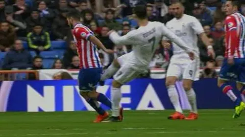 VIDEO | Gest urât al lui Ronaldo în meciul cu Gijon: și-a lovit un adversar din spate, fără minge, dar a scăpat de eliminare