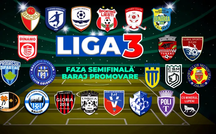 Tabloul semifinalelor barajului de promovare în Liga 2 este aproape complet. Șapte dueluri sunt stabilite deja. Ultimele patru necunoscute vor fi decise vineri și sâmbătă